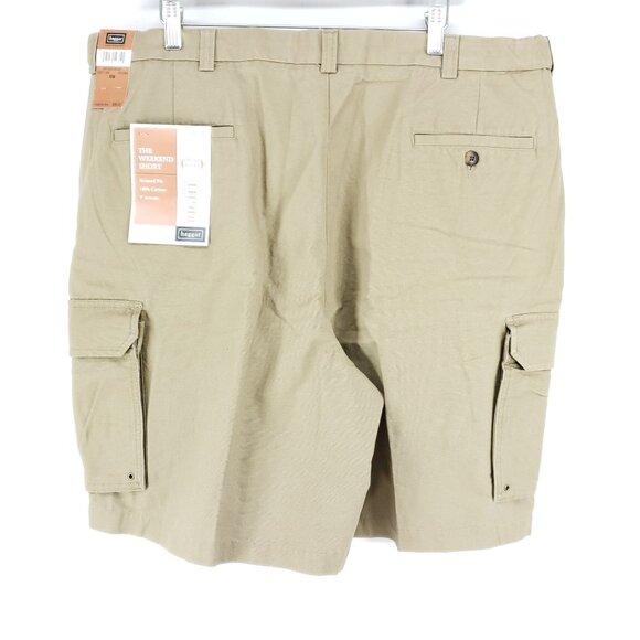Hagger The Weekend Short Men's Size 42 Brown Khaki Flat Front - Picture 1 of 7